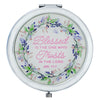 Blessed is the One Purple Floral Compact Mirror - Jeremiah 17:7 - KI Gifts Christian Supplies