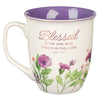 Blessed is the One Purple Meadow Ceramic Coffee Mug - Jeremiah 17:7