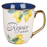 Rejoice Always White Ceramic Mug - 1 Thessalonians 5:16 - KI Gifts Christian Supplies