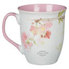 My Grace is Sufficient Hummingbird Pink Ceramic Coffee Mug - 2 Corinthians 12:9
