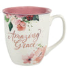 Amazing Grace Pink Floral Ceramic Coffee Mug - KI Gifts Christian Supplies