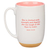 I Love That You Are My Aunt Pink Floral Exposed Clay Base Ceramic Mug - Proverbs 31:25