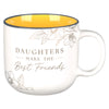 Daughters Make The Best Friends Ceramic Coffee Mug - Proverbs 3:15 - KI Gifts Christian Supplies