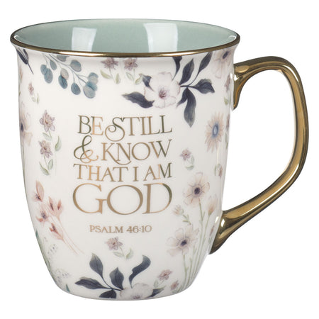 White Floral Everything Beautiful Stainless Steel Travel Mug with Reusable Stainless Steel Straw - Ecclesiastes 3:11