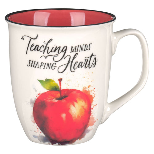 Teaching Minds Shaping Hearts Red Apple Ceramic Coffee Mug - Proverbs 2:6 - KI Gifts Christian Supplies