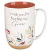 Thank You for Helping Me Grow Exposed Clay Base Ceramic Mug - KI Gifts Christian Supplies