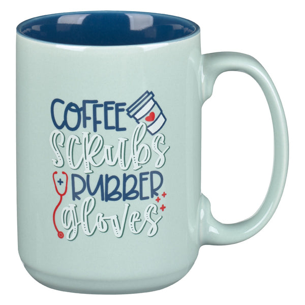 Coffee Scrubs Rubber Gloves Ceramic Coffee Mug - KI Gifts Christian Supplies