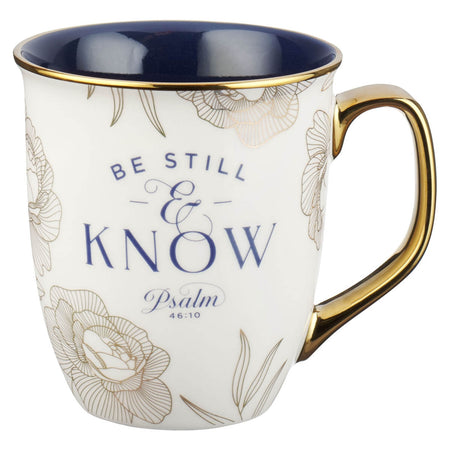 Everything Beautiful Cream Floral Ceramic Coffee Mug - Ecclesiastes 3:11