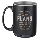 The Plans Black Ceramic Coffee Mug - Jeremiah 29:11