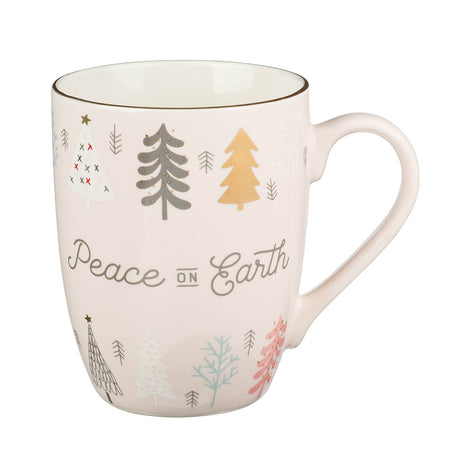 Everything Beautiful Cream Floral Ceramic Coffee Mug - Ecclesiastes 3:11