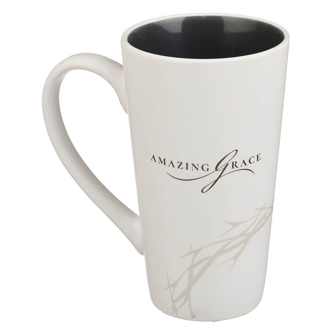 Amazing Grace White Crown of Thorns Ceramic Mug