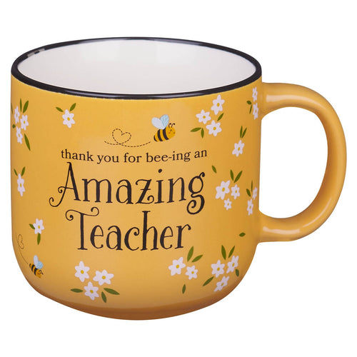 Amazing Teacher Blossom and Bees Ceramic Coffee Mug - KI Gifts Christian Supplies