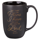 I Know the Plans Graphite Gray Ceramic Mug - Jeremiah 29:11 - KI Gifts Christian Supplies