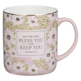 Bless and Keep You Blush Bloom Ceramic Coffee Mug - Numbers 6:24 - KI Gifts Christian Supplies