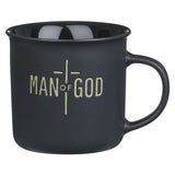 Man of God Matte Black Ceramic Coffee Mug - 1 Timothy 6:11 - KI Gifts Christian Supplies