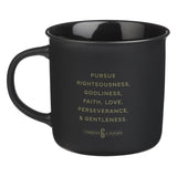 Man of God Matte Black Ceramic Coffee Mug - 1 Timothy 6:11