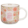 Trust in the Lord Coral Cascade Ceramic Coffee Mug - Isaiah 40:31 - KI Gifts Christian Supplies