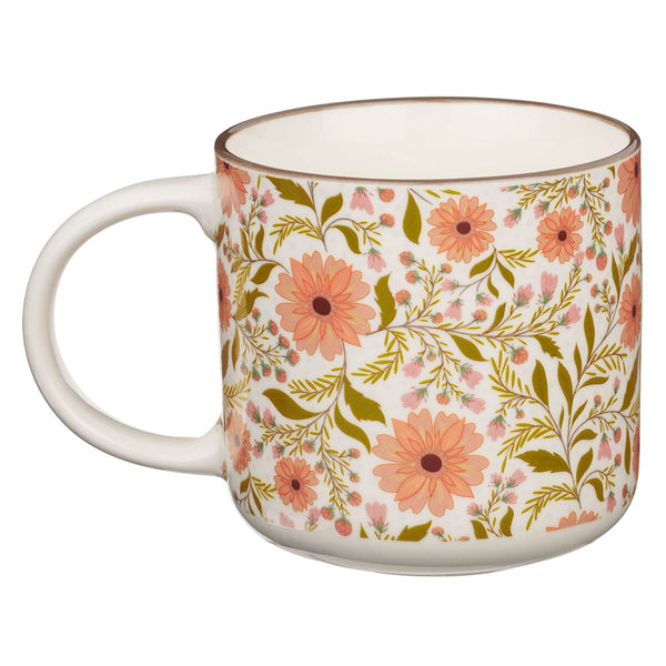 Trust in the Lord Coral Cascade Ceramic Coffee Mug - Isaiah 40:31