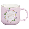 Faithful Promise Pink Floral Ceramic Coffee Mug - Hebrews 10:23 - KI Gifts Christian Supplies