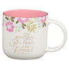 Things Are Possible Pink Poppy Ceramic Coffee Mug - Matthew 19:26  - KI Gifts Christian Supplies