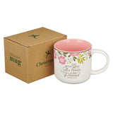 Things Are Possible Pink Poppy Ceramic Coffee Mug - Matthew 19:26
