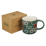 Be Still Teal Botanical Ceramic Coffee Mug - Psalm 46:10