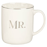 Mr. & Mrs. White Ceramic Coffee Mug Set - Ecclesiastes 4:9