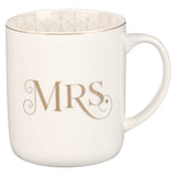 Mr. & Mrs. White Ceramic Coffee Mug Set - Ecclesiastes 4:9