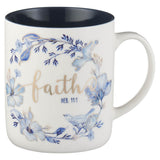 Blue Floral Tile Ceramic Mug Set