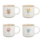 Thinking of You Cream Bouquet Ceramic Mug Set - Philippians 1:3-4