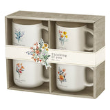 Thinking of You Cream Bouquet Ceramic Mug Set - Philippians 1:3-4