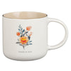 Thinking of You Cream Bouquet Ceramic Mug Set - Philippians 1:3-4