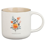 Thinking of You Cream Bouquet Ceramic Mug Set - Philippians 1:3-4