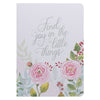 Find Joy in the Little Things Pink Floral Large Notebook