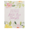 Renew Their Strength Yellow Floral Medium Notebook - Isaiah 40:31
