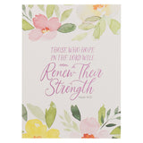 Renew Their Strength Yellow Floral Medium Notebook - Isaiah 40:31