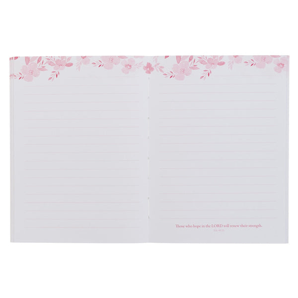 Renew Their Strength Yellow Floral Medium Notebook - Isaiah 40:31