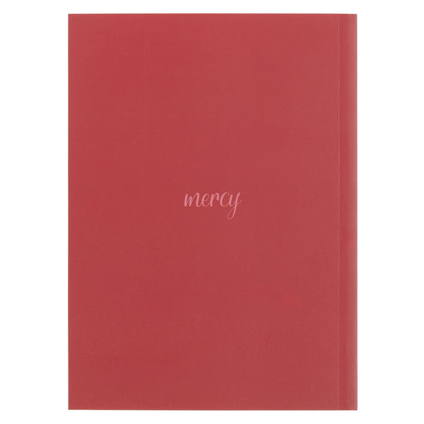 His Mercies Are New Every Morning Red Floral Medium Notebook - Lamentations 3:22–23