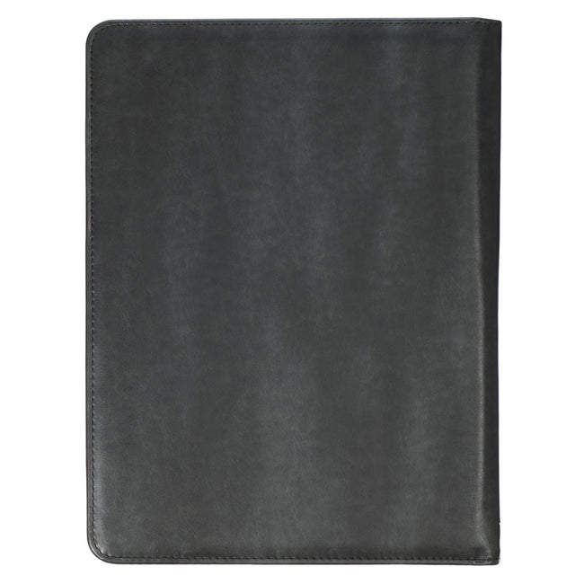 Be Strong and Courageous Gray Faux Leather Executive Padfolio - Joshua 1:9