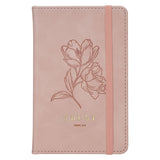 Trust Mottled Blush Faux Leather Hardcover Notebook with Elastic Band Closure - Proverbs 3:5 - KI Gifts Christian Supplies