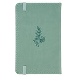 Faith Teal Floral Faux Leather Hardcover Notebook with Elastic Band Closure - 2 Corinthians 5:7