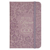 Be Still and Know Mauve Floral Hardcover Notebook with Elastic Closure - Psalm 46:10