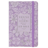 Trust in the Lord Lilac Floral Hardcover Notebook with Elastic Band Closure - Proverbs 3:5