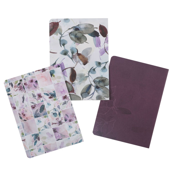 Strength and Dignity Purple Floral Notebook Set - Proverbs 31:25