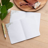 Good Gift and Rejoice Green and Cream Floral Medium Notebook Set