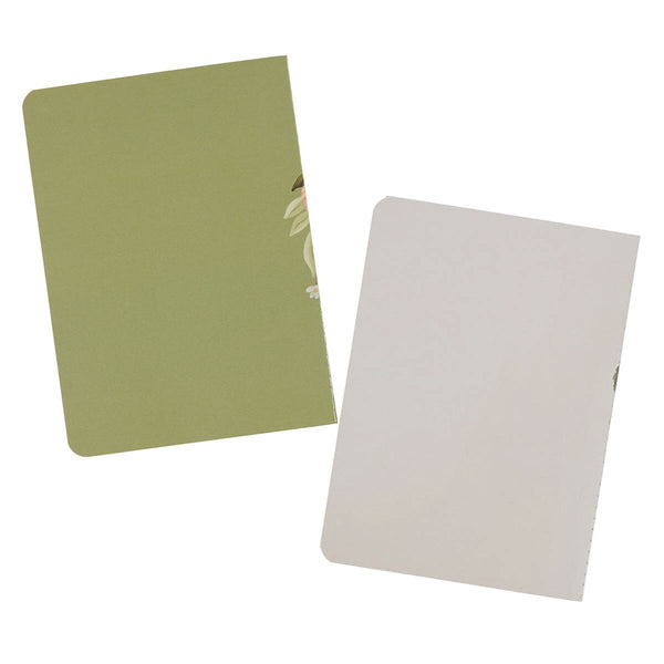 Good Gift and Rejoice Green and Cream Floral Medium Notebook Set