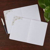 Joy and Grace Peach and Blue Floral Medium Notebook Set
