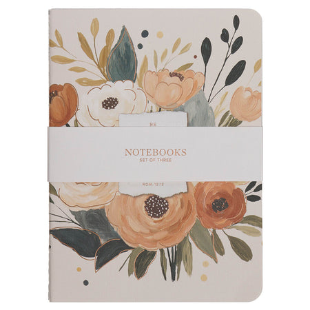 Blessed Purple Floral 3-Piece Large Notebook Set