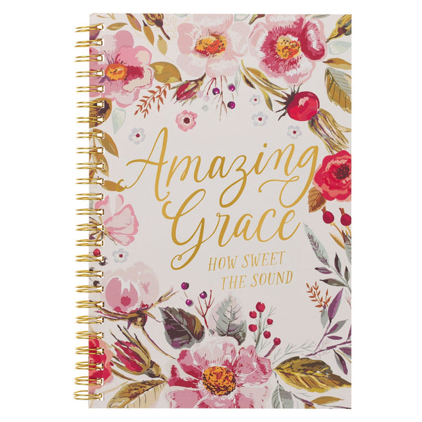 Amazing Grace Pink Floral Spiral Notebook - KI Gifts Christian Supplies