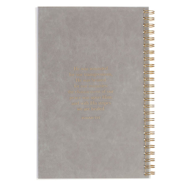 Amazing Grace Wildflower PVC Cover Spiral Notebook - Isaiah 53:5